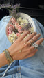 Frosted linked stack ring