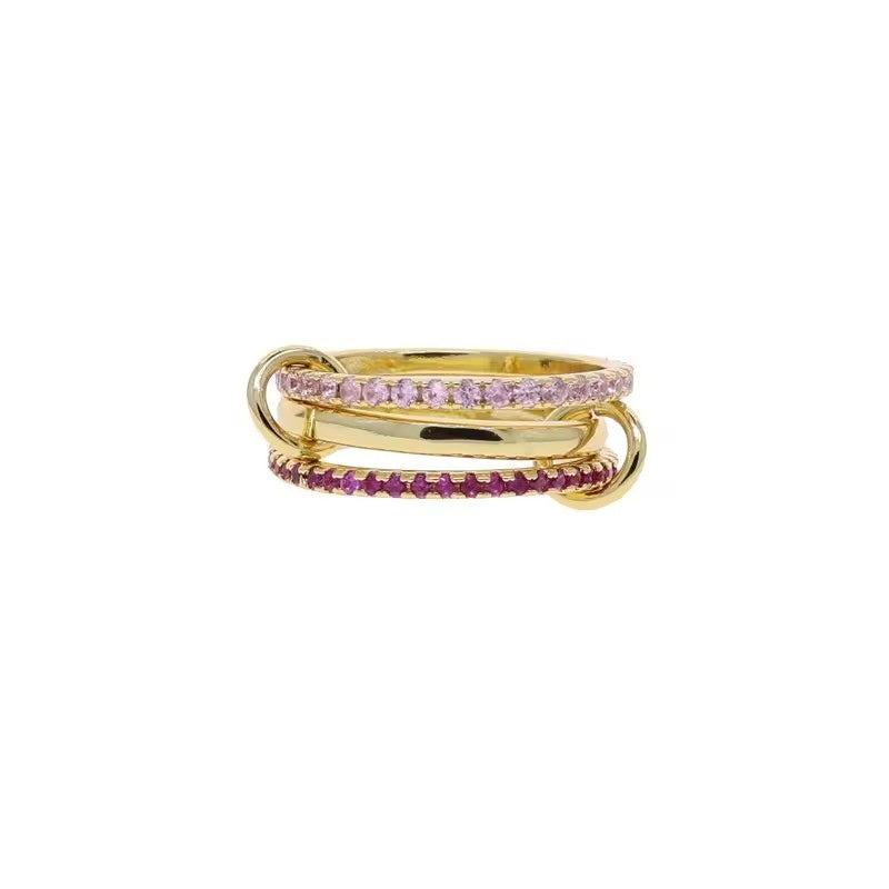 Pink linked stack ring – Wild Child Jewels