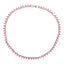 Pink heart tennis necklace