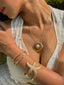 Heart tennis bracelet gold