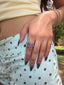Frosted Linked Stack Ring- Blue