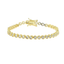 Heart tennis bracelet gold
